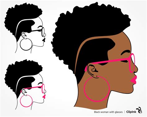 File For Cricut Instant Downloadcuttable Silhouette Vector Afro Woman