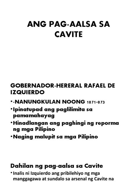 Ang Pag Aalsa Sa Cavite