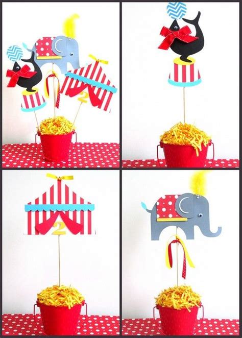 Circus Party Decorations Circus Centerpieces Set Of 3 Etsy Circus
