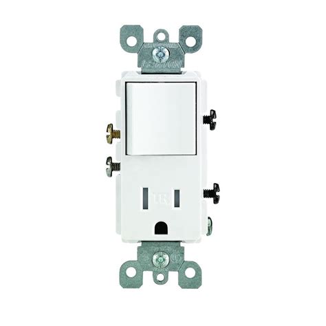 Wiring a leviton combination two switch. Leviton Decora 15 Amp Tamper Resistant Combo Switch and Outlet, White-R62-T5625-0WS - The Home Depot