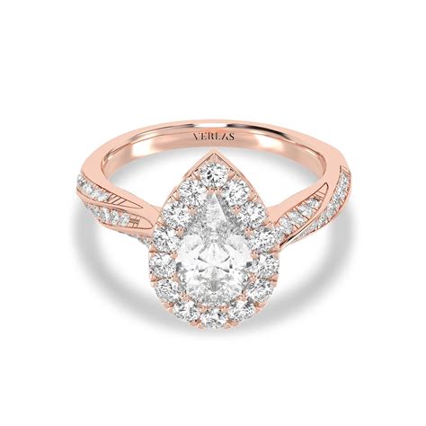 Swirl Iconic Dewdrop Halo Ring Verlas