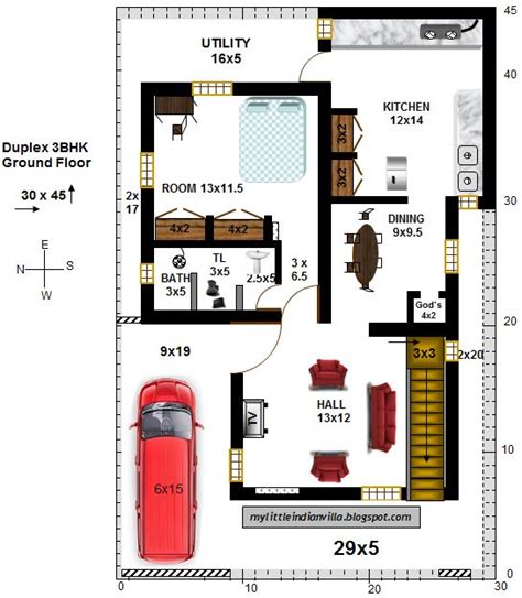 My Little Indian Villa 3 Duplex House 3bhk 30x45 West Facing