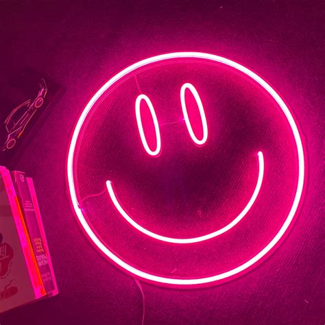 Emoji Smile Neon Sign Smiley Neon Light Happy Face Led Etsy