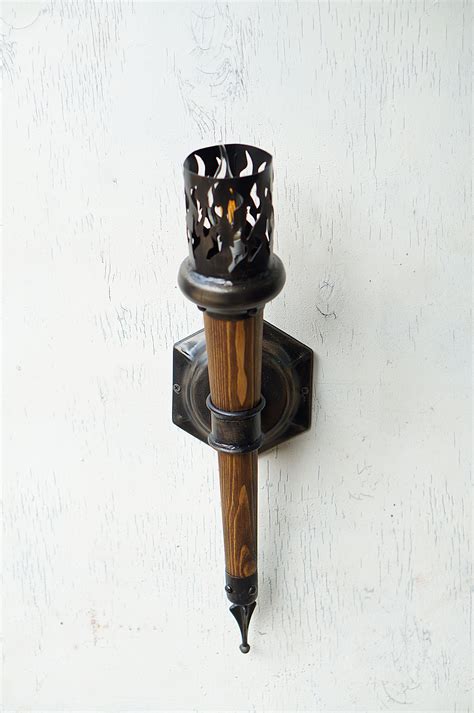 Viking Lamp Hand Forged Sconce Gothic Lantern Castle Torch Medieval