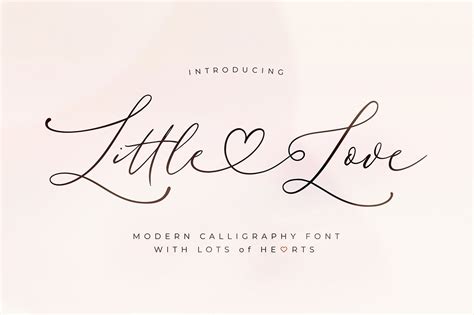 Little Love Modern Calligraphy Font Design Cuts