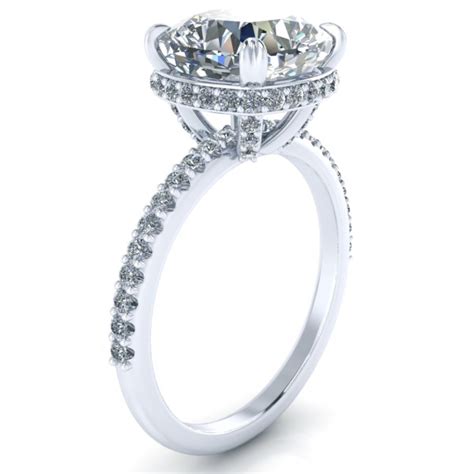 Of course, engagement rings don't have to be a diamond stone. Cushion Cut Moissanite Under Halo Ring #GTJ3826-cushion-fo ...