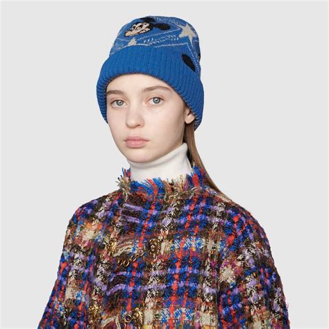 Shop The Disney X Gucci Wool Jacquard Hat In Blue At Guccicom Enjoy