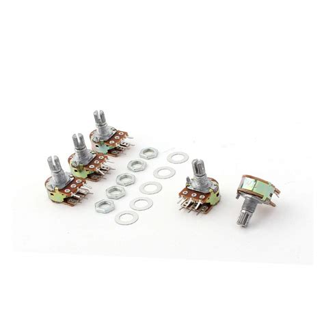 Buy New Lon0167 5 Pcs B10k 10k Ohm 6 Pins Split Shaft Rotary Linear