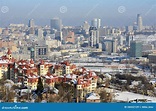 Kiev city at winter stock image. Image of skyline, building - 28432129