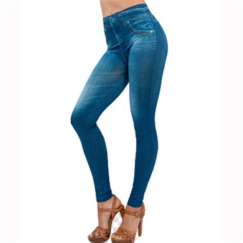 Fashions 2016 Winter Warm Leggings Women Skinny Sexy Hip Pants With Pockets Slim Faux Denim Look