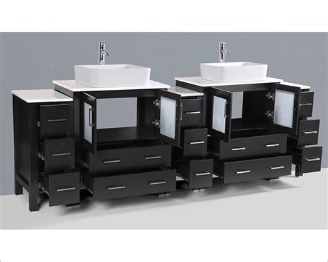 Double rectangular sink vanity top. 96in Double Rectangular Vessel Sink Vanity by Bosconi ...