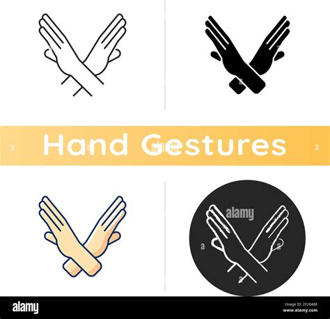 Crossed Arms Stop Gesture Icon Stock Vector Image And Art Alamy