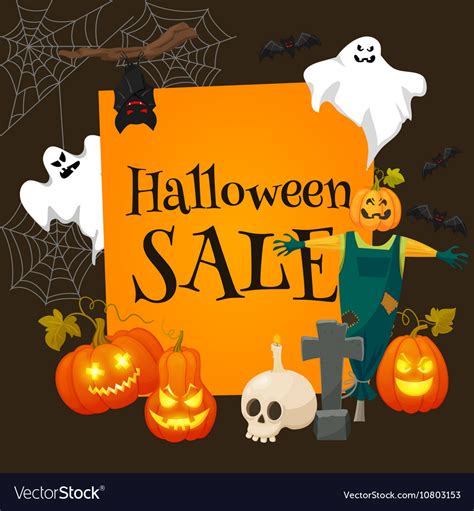 Halloween Sale Offer Design Template Royalty Free Vector