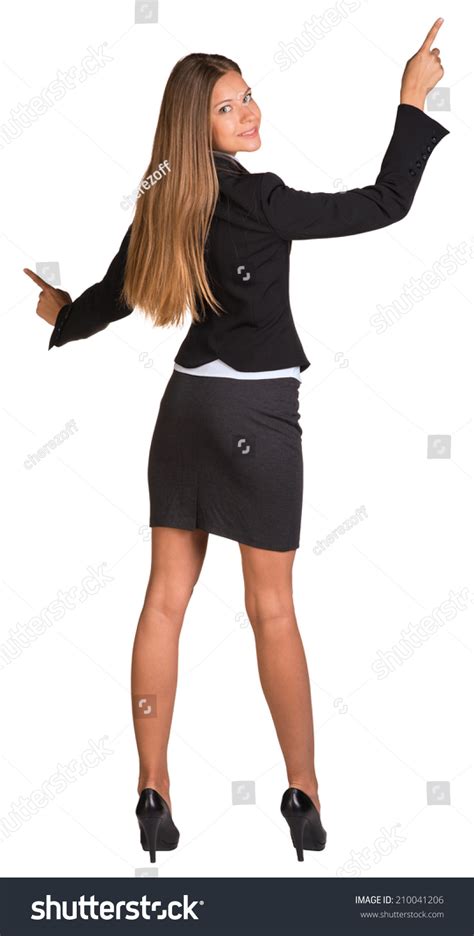 Businesswoman Pushing Fingers Opposite Directions Stock Photo 210041206