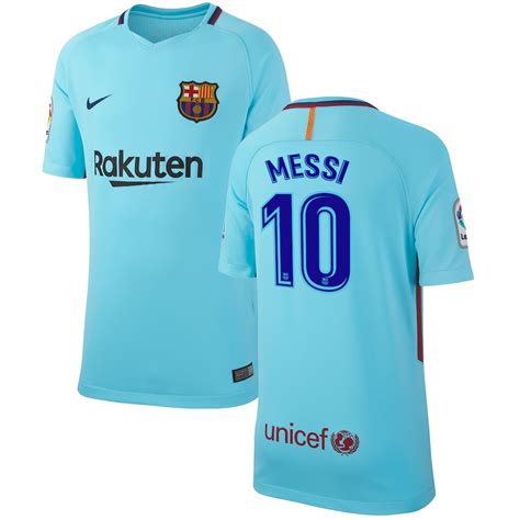 Lionel Messi Barcelona Nike Youth 201718 Away Replica Jersey Blue