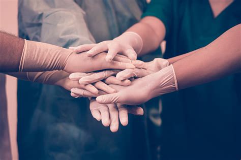 Doctors And Nurses Coordinate Hands Concept Teamwork Stock Photo