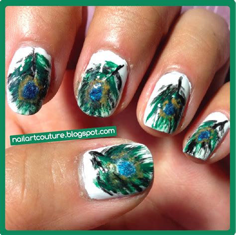 Nail Art Couture★ Readers Request Peacock Feathers Nail Art Feather Nail Art Peacock