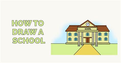 How To Draw A School Step By Step Easy Vanauken Obeeked