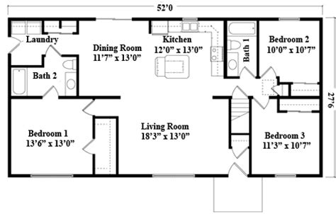 24 X 52 Ranch House Plans Click On A Picture To View A Larger Image