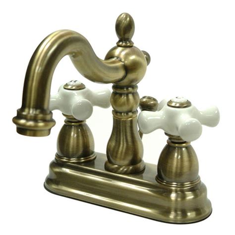 Find brass antique bathroom sink faucets at lowe's today. Kingston Brass Victorian 4 in. Centerset 2-Handle Bathroom ...