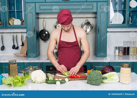 Cooking Healthy And Tasty Food Bearded Man Enjoy Cooking Natural Food