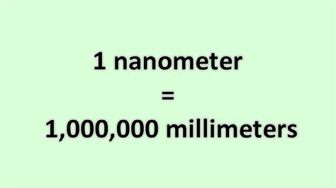 Convert Nanometer To Millimeter Excelnotes