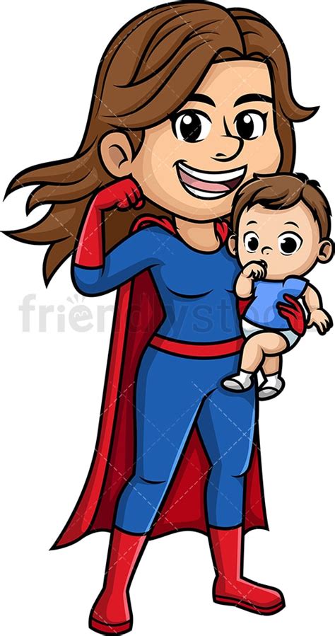 Super Mom Cartoon Vector Clipart Friendlystock