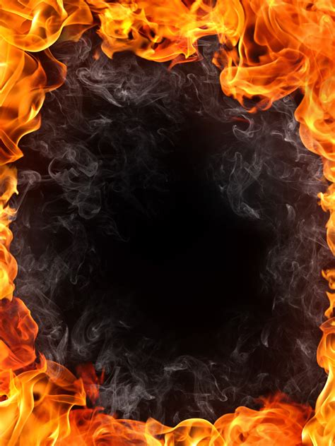 Burning Flame Border Background Material Combustion Flame Frame