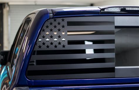 American Flag Rear Driver Window Decal 2016 2019 Titan Xd Premium