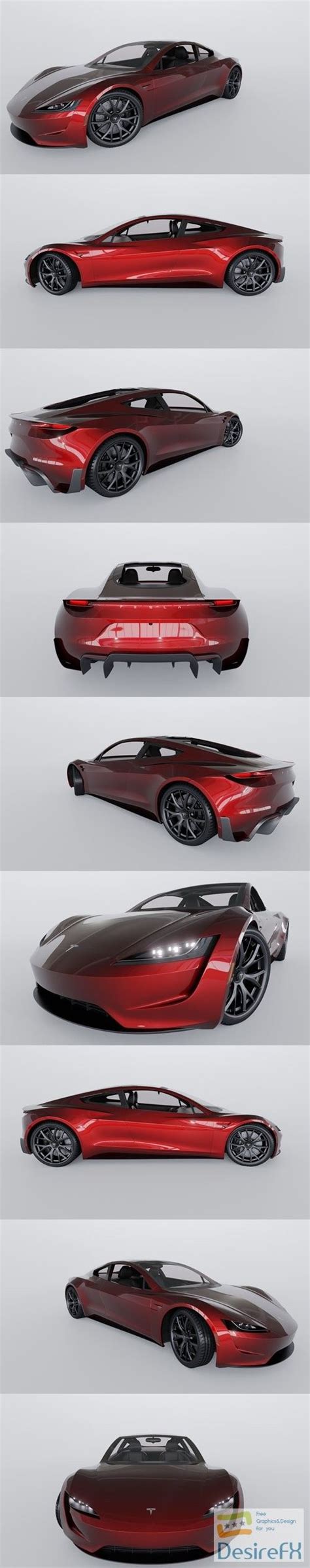 Tesla Roadster 3d Model