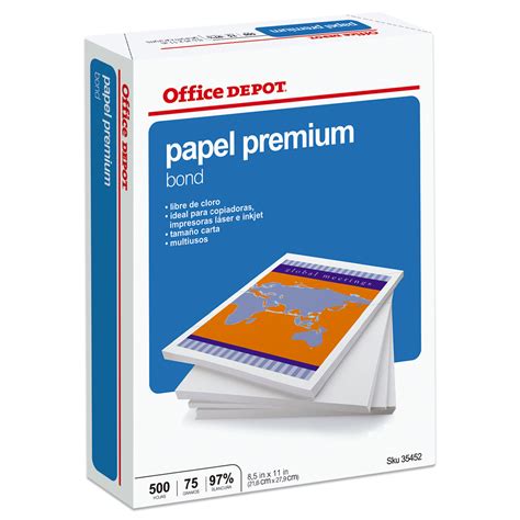 Paquete De Papel Bond Office Depot Premium Odo1pr 500 Hojas Carta