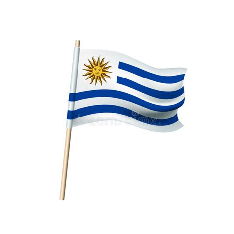 Uruguay Flag On White Background Stock Vector Illustration Of Blue