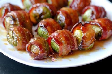 Candied Bacon Wrapped Brussels Sprouts With Maple Dijon Glaze Recipe In 2020 Sprout Recipes