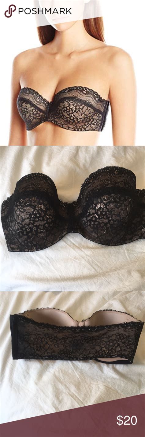 B Tempted Nude And Black Laced Strapless Bra Super Cute And Comfy