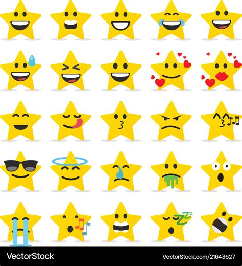 Star Emoji Emoticons Royalty Free Vector Image