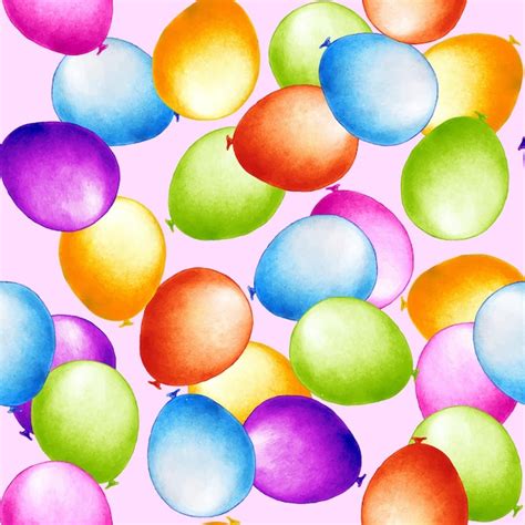 Premium Vector Pattern Watercolor Illustration Of Colored Balloons