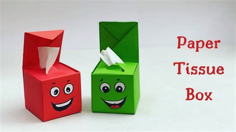 Diy Mini Paper Tissue Box Origami Tissue Box Paper Craft Easy Kids