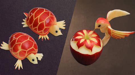 Apples Cutting Garnish Beautiful Fruit Decor Ideas Youtube