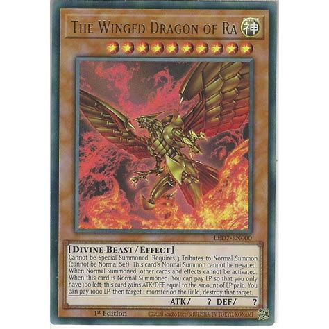 Yu Gi Oh Trading Card Game Led7 En000 The Winged Dragon Of Ra