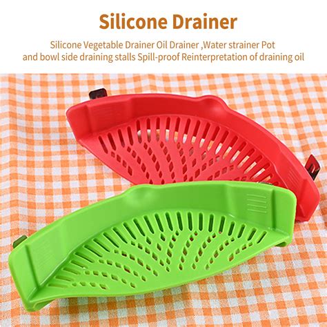 Silicone Clip On Strainer Adjustable Snap On Pasta Strainer Fit All