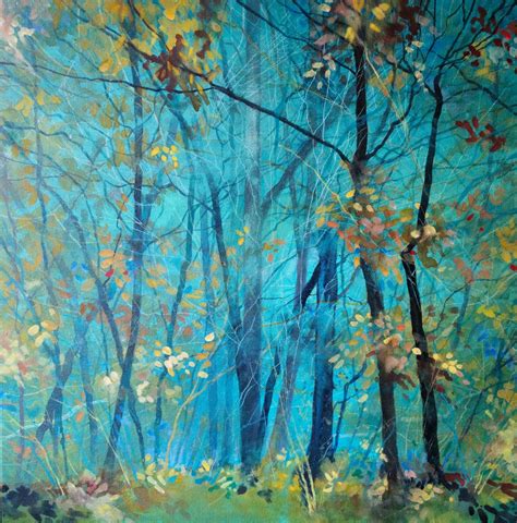 Original Tree Painting Autumn Woodland Art Canvas Art Etsy