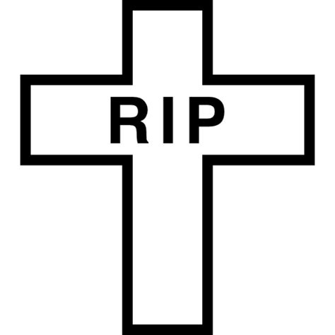 Halloween Outlined Tomb Rip Outline Cross Shape Icon