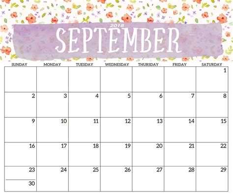 September Calendar September Calendar 2018 Free Printable Calendar