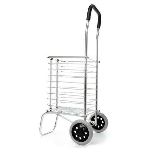 Folding Shopping Cart Market Grocery Basket Cart Trolley 2