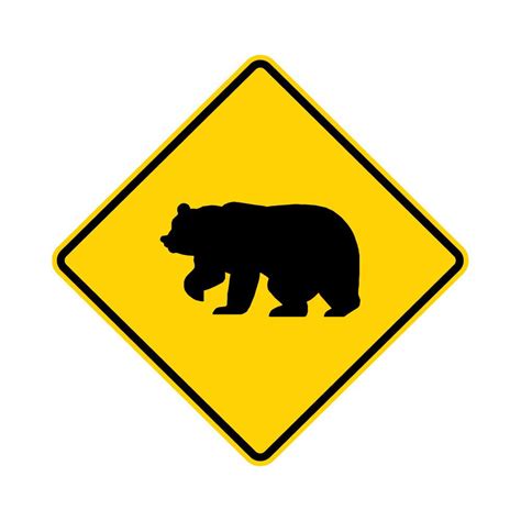 Bear Crossing Symbol Warning Sign 24 X 24 A Real Sign 10 Year 3m