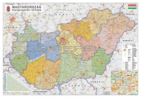 Magyarország térkép — stock illusztráció. Magyarország közigazgatása fémléces térkép