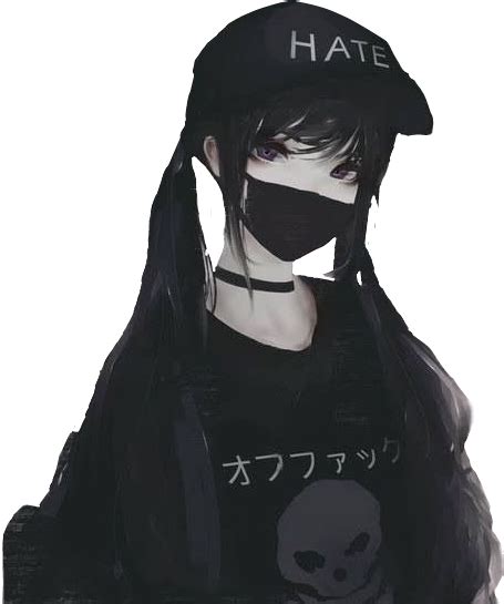 Anime Animegirl Blackandwhite Black Sticker By Apeachygurl
