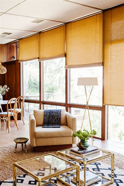 These long and lean panels could be closed for privacy or left open to flank large windows with color. The Most Inspiring Midcentury Home Remodels | Modern window coverings, Mid century house, Home