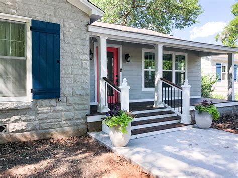 Front Porch And Exterior Makeover From Start To Present Still In