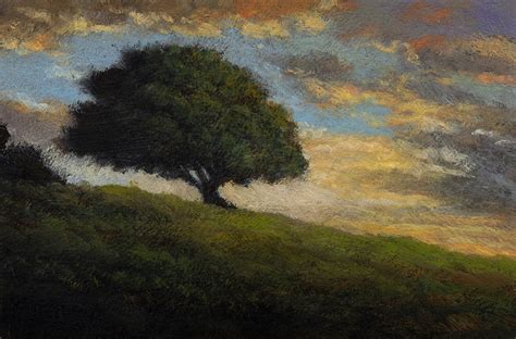 Nearing Twilight 4x6 Tonalist Landscape Oil Painting — M Francis Mccarthy